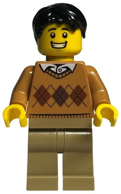 Preowned LEGO® Minifigure – BrickLink Designer Program adp054 Father Medium Nougat Argyle S