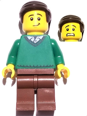 Preowned LEGO® Minifigure – BrickLink Designer Program adp069 Father Green V-Neck Sweater R