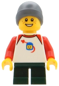 Preowned LEGO® Minifigure – BrickLink Designer Program adp080 Boy Space Shirt Dark Green Sh