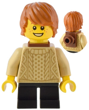 Preowned LEGO® Minifigure – BrickLink Designer Program adp083 Traveler Boy Tan Knit Sweater