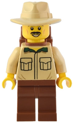 Preowned LEGO® Minifigure – BrickLink Designer Program adp084 Traveler Male Tan Shirt Reddi