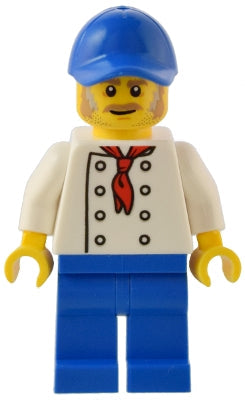 Preowned LEGO® Minifigure – BrickLink Designer Program adp089 Hot Dog Stand Manager White T