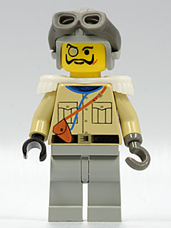Preowned LEGO® Minifigure – Adventurers adv005 Baron Von Barron w/Light Gray Aviator Cap