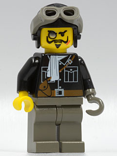 Preowned LEGO® Minifigure – Adventurers adv036 Lord Sam Sinister w/Aviator Cap and Goggles