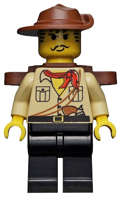Preowned LEGO® Minifigure – Adventurers adv041 Johnny Thunder (Desert) w/Backpack