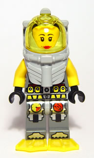 Preowned LEGO® Minifigure – Atlantis atl022 Atlantis Diver 5 Samantha Rhodes w/Yellow Flipp