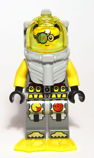 Preowned LEGO® Minifigure – Atlantis atl023 Atlantis Diver 7 Brains w/Yellow Flippers and T