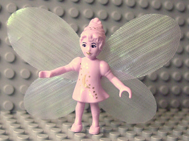 Preowned LEGO® Minifigure – Belville belvfairy01a Belville Fairy Pink w/Moon Pattern w/Wing