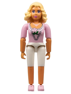 Preowned LEGO® Minifigure – Belville belvfemale17 Belville Female White Shorts Pink Shirt L