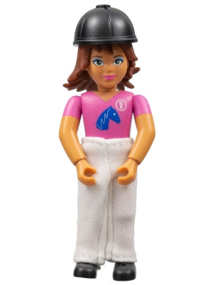Preowned LEGO® Minifigure – Belville belvfemale63a Belville Female Girl Brown Hair Pink Shi