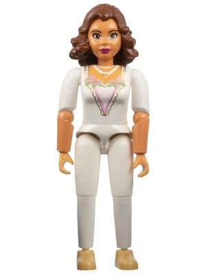 Preowned LEGO® Minifigure – Belville belvfemale64 Belville Female White Top w/Gold Lace Tri