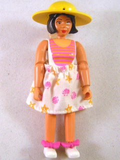 Preowned LEGO® Minifigure – Belville belvfemale67a Belville Female White Swimsuit w/Dark Pi