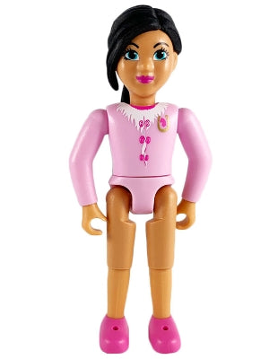 Preowned LEGO® Minifigure – Belville belvfemale75 Belville Female Girl w/Bright Pink Top w/