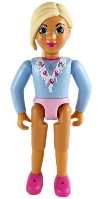 Preowned LEGO® Minifigure – Belville belvfemale76 Belville Female Girl w/Light Blue Top w/F