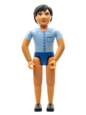 Preowned LEGO® Minifigure – Belville belvmale04 Belville Male Blue Shorts Blue Shirt w/Butt