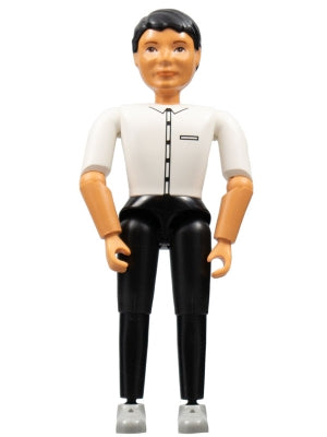 Preowned LEGO® Minifigure – Belville belvmale05 Belville Male Black Pants White Shirt and B