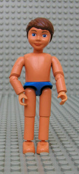 Preowned LEGO® Minifigure – Belville belvmale17 Belville Male Blue Swimsuit Brown Hair (Chi