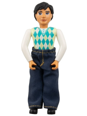 Preowned LEGO® Minifigure – Belville belvmale20a Belville Male Black Legs White Arms Light