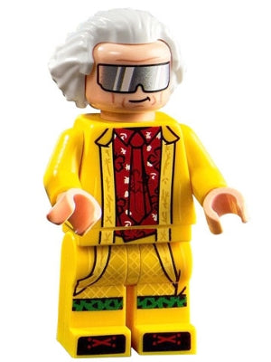 Preowned LEGO® Minifigure – Back to the Future btf002 Doc Brown Long Hair Yellow Coat