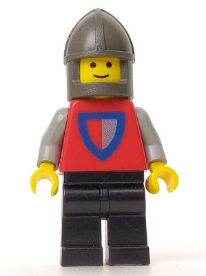 Preowned LEGO® Minifigure – Castle cas002 Classic Knight Shield Red/Gray Black Legs Dark Gr