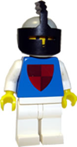 Preowned LEGO® Minifigure – Castle cas003 Classic Knight Shield Red/Blue Light Gray Helmet