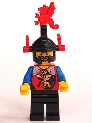 Preowned LEGO® Minifigure – Castle cas017 Dragon Knights Knight 2 Black Legs Black Dragon H