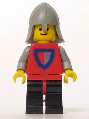 Preowned LEGO® Minifigure – Castle cas074 Classic Knight Shield Red/Gray Black Legs w/Red H