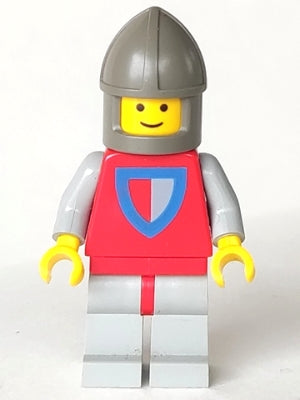 Preowned LEGO® Minifigure – Castle cas075 Classic Knight Shield Red/Gray Light Gray Legs w/