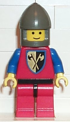 Preowned LEGO® Minifigure – Castle cas110 Crusader Axe Red Legs w/Black Hips Dark Gray Chin
