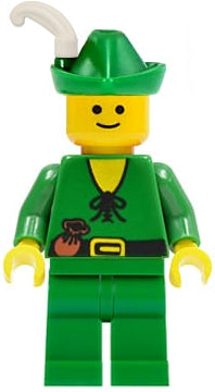 Preowned LEGO® Minifigure – Castle cas124 Forestman Pouch Green Hat White Feather