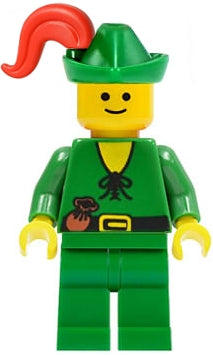 Preowned LEGO® Minifigure – Castle cas126 Forestman Pouch Green Hat Red Plume