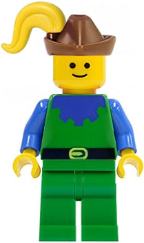 Preowned LEGO® Minifigure – Castle cas135 Forestman Blue Brown Hat Yellow Plume