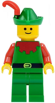 Preowned LEGO® Minifigure – Castle cas137 Forestman Red Green Hat Red Feather
