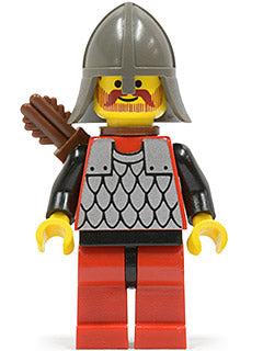 Preowned LEGO® Minifigure – Castle cas163a Scale Mail Red w/Black Arms Red Legs w/Black Hip