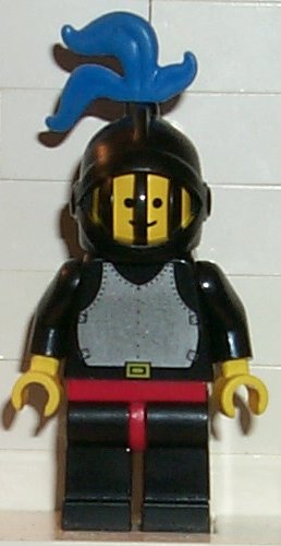 Preowned LEGO® Minifigure – Castle cas176 Breastplate Black Black Legs w/Red Hips Black Gri