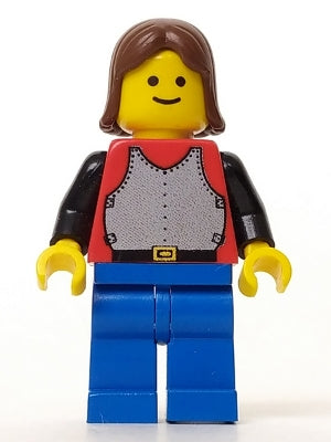 Preowned LEGO® Minifigure – Castle cas197 Breastplate Red w/Black Arms Blue Legs Brown Fema