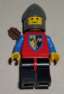 Preowned LEGO® Minifigure – Castle cas237a Crusader Axe Black Legs w/Red Hips Dark Gray Chi