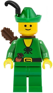 Preowned LEGO® Minifigure – Castle cas240a Forestman Pouch Green Hat Black Feather Quiver