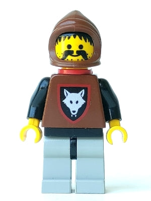 Preowned LEGO® Minifigure – Castle cas252 Wolfpack Moustache Black Arms and Light Gray legs