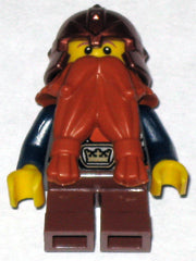 Preowned LEGO® Minifigure – Castle cas390 Fantasy Era Dwarf Dark Orange Beard Copper Helmet