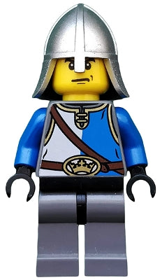 Preowned LEGO® Minifigure – Castle cas521 Castle Kings Knight Blue and White w/Chest Strap