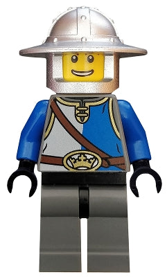 Preowned LEGO® Minifigure – Castle cas526 Castle Kings Knight Blue and White w/Chest Strap