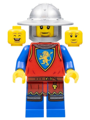 Preowned LEGO® Minifigure – Castle cas562 Lion Knight Male Flat Silver Broad Brim Helmet