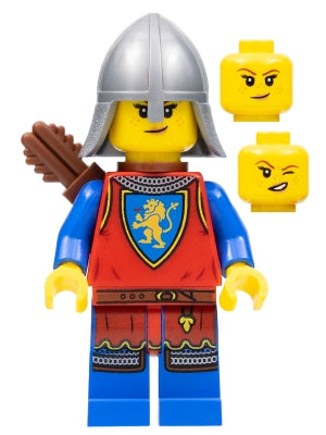 Preowned LEGO® Minifigure – Castle cas564 Lion Knight Female Flat Silver Neck Protector Qui
