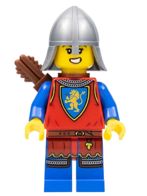 Preowned LEGO® Minifigure – Castle cas565 Lion Knight Female Flat Silver Neck Protector Qui