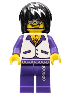 Preowned LEGO® Minifigure – Minifigures col267 Musician Male White Vest w/Dark Purple Open