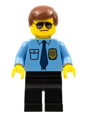 Preowned LEGO® Minifigure – Minifigures col282 Police City Shirt w/Dark Blue Tie and Gold B