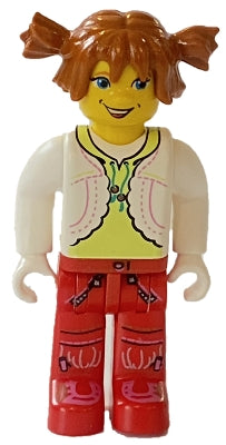 Preowned LEGO® Minifigure – 4 Juniors cre005 Tina White Torso and Red Legs