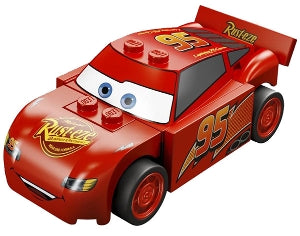Preowned LEGO® Minifigure – Cars crs093 Lightning McQueen Rust-eze Hood Red Sides