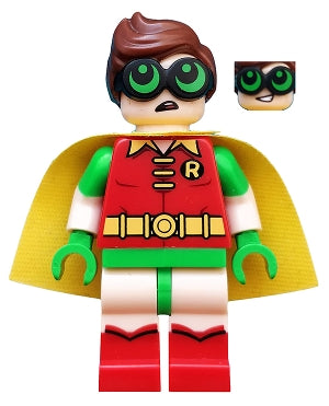 Preowned LEGO® Minifigure – Dimensions dim041 Robin Green Glasses Smile/Worried Pattern